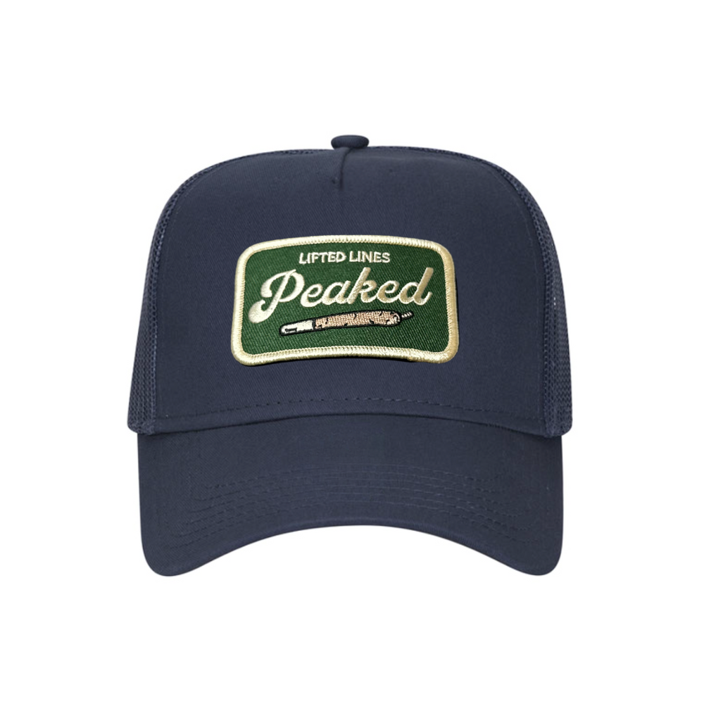 peaked trucker patch hat