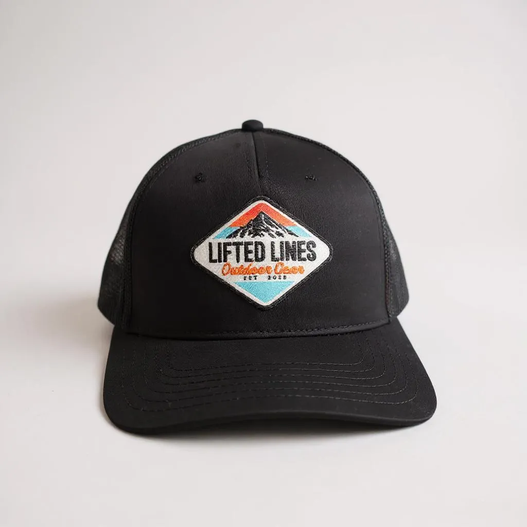 Black Lifted Lines Trucker Hat