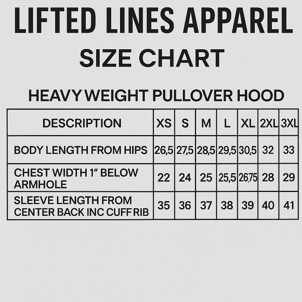 hoodie size chart